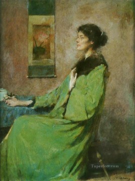トーマス・デューイング Painting - 女性の肖像画 トーマス・デューイング
